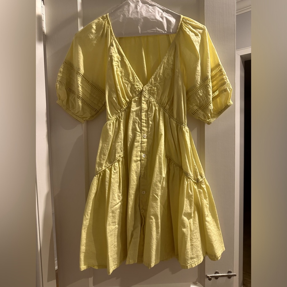 Pale Yellow Tularosa Mini Dress